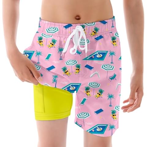 Ahegao Hawaiian Pink Swim Trunks Cover