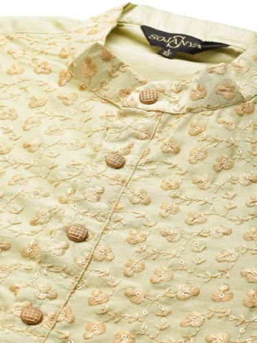 Sojanya (Since 1958 Men'S Silk Blend Embroidered Only Kurta3