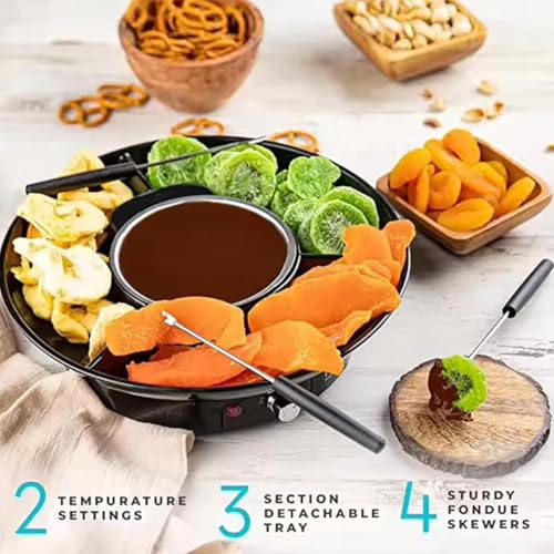 Set di pentole elettriche per fonduta per fonduta e caramelle, include forchette da immersione, ideale per occasioni speciali