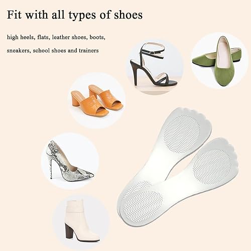 Miniatura 4 de Insertos de cojín de tacón alto para mujer, plantillas adhesivas de alivio de tacón alto  que evitan el deslizamiento, plantillas de amortiguación