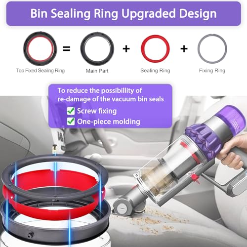Image of Upgraded Dust Bin Replacement Parts for Dyson V11 V15 SV14 SV15 SV22 Vacuum Cleaner Canister, Vacuum Dust Bin Compare to Part # 970050-01, 965443-01. Diameter: 4.45 inches, Height: 7.72 inches