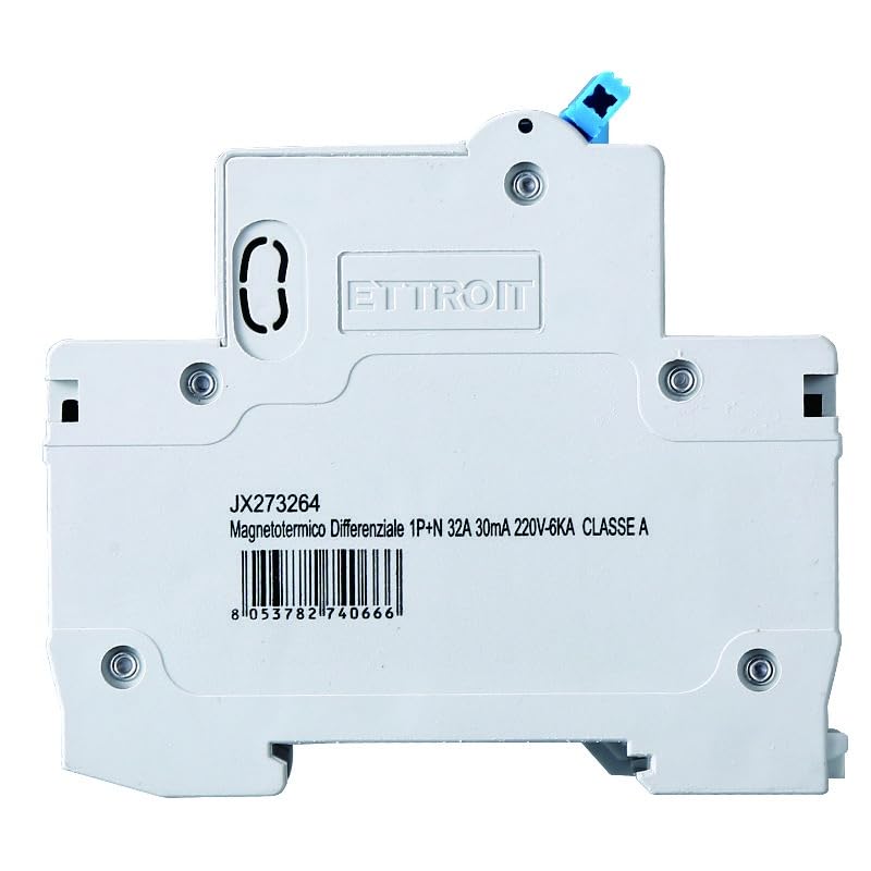 Interruttore Magnetotermico Differenziale 1P+N 32A 30mA 220V-6KA CLASSE A 2 MODULI 30mA per Guida DIN - Protezione Circuiti e Sicurezza Impianti