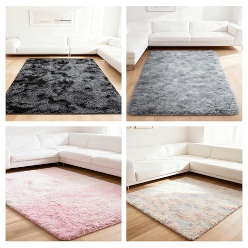 Grand tapis de salon rose pourpre 100x340 cm lavable et moderne - 3