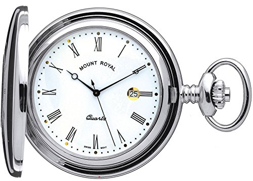 Reloj de bolsillo Half Hunter con movimiento mecánico para lucir en grandes ocasiones