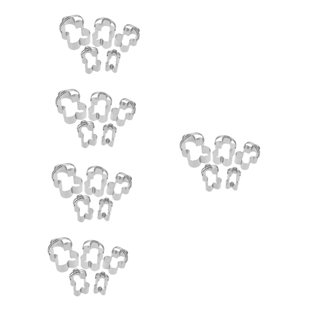 MAGICLULU 5 Sätze 5-teiliges Set Mousse-ringe Keks Plätzchen Bausatz Backen Küchenmaschiene Kochgeschirr Edelstahlformen Ausstechform Cartoon-ausstecher Rostfreier Stahl Silver 5 Stück * 5