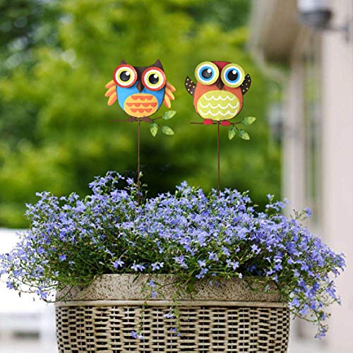 Attraction Design Metal Owl Garden Stake Set Of 2, Indoor Outdoor Owl Decor For Patio Lawn Ornament Garden Yard Art Flower Bed Decoration Owl Figurine And Sculpture 16Inch #TOP1