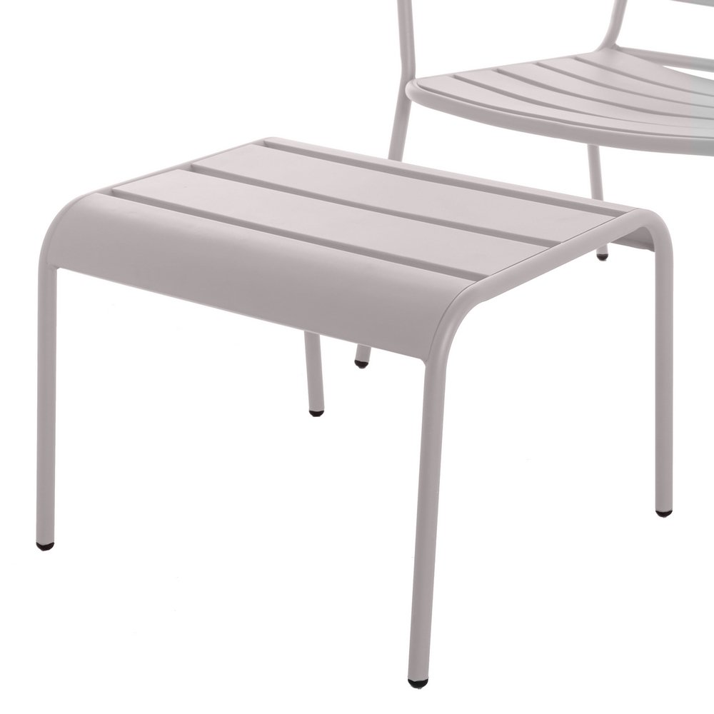 LOLAhome Taburete reposapiés de Acero Gris de Exterior para terraza Garden