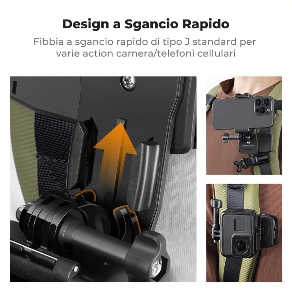 Image of SHOPEE 360 Rotation Backpack Strap Quick Clip Mount for Hero 13 /12 /11 /10 /9 /8 /7 /6 /5 /4 Black, Osmo Action 5 Pro /4 /3 and Other Action Camera