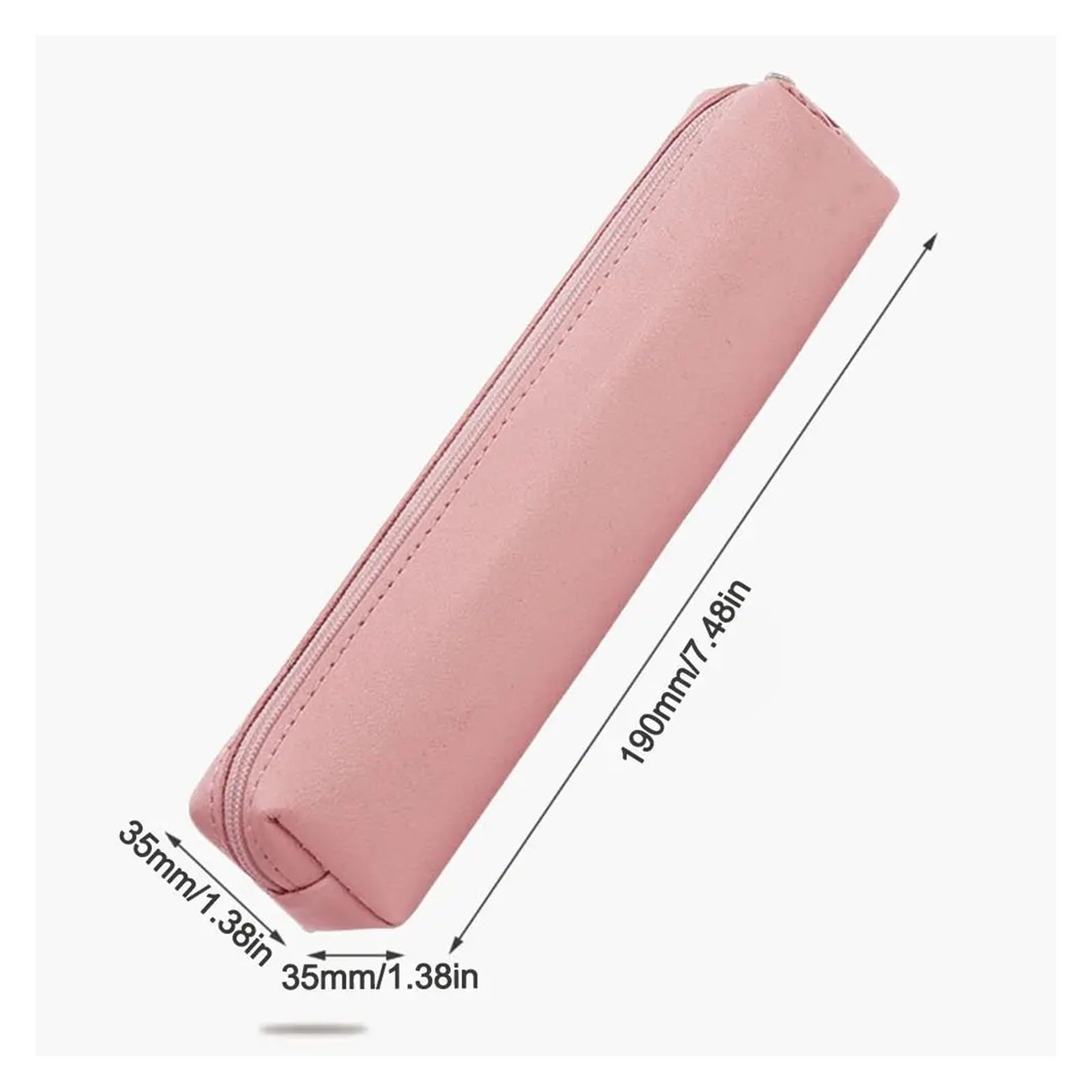 Astuccio for penne in pelle PU for ufficio scolastico | Organizzatore di cancelleria impermeabile, resistente allo sporco, di grande capacità, semplice(Pink)