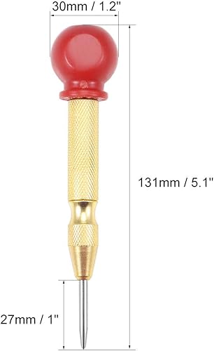 Miniatura 2 de uxcell - Herramienta de mano de impacto ajustable con resorte central para metal, madera, plástico, acero Cr-V con caja de latón