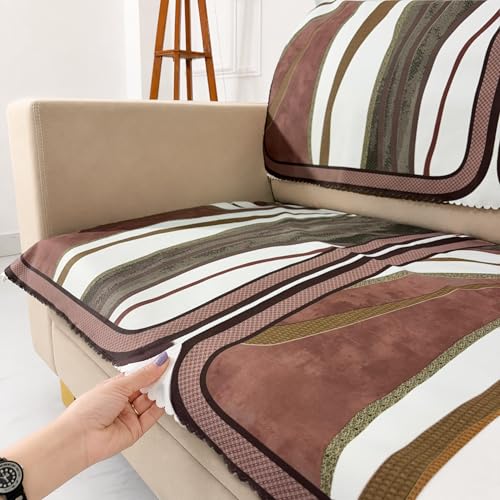 Image of Homerz Premium 'Luxe Series' Holland Velvet Sofa Cover | Smooth Finish | Anti-Skid Fleece Backing | Soft Touch Couch Protector for Living Room (Ocean Crest, 2 Seater, Seat Cover with Backrest)