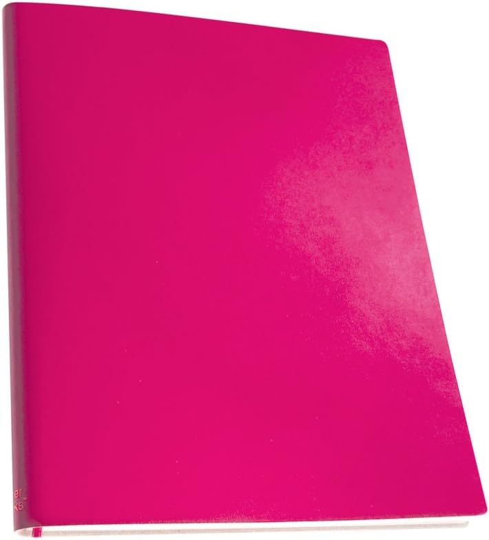 Black Extra Large Ruled Recycled Leather Notebook, 7 x 9-inches