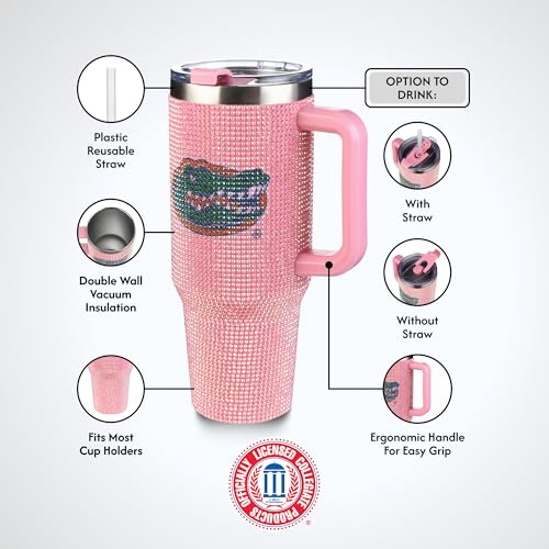 Image of The Memory Company Officially Licensed NCAA - University of Florida 40oz Pink Bling Game Day Tumbler