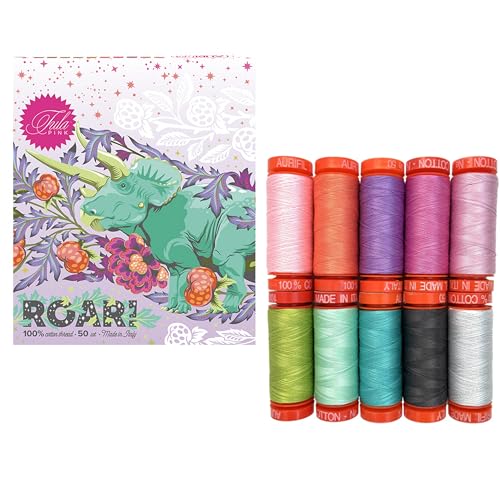 Fil de coton rose Aurifil 50 wt anti-casse pour machine à coudre - 2