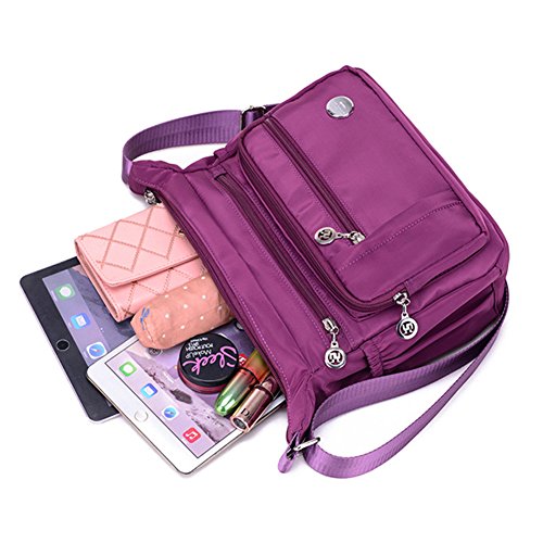 KARRESLY Women's Shoulder Bags Travel Handbag Messenger Cross Body Nylon Bags with Lots of Pockets4