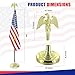 Super Tough Indoor Flag Pole kit 8ft - Metal Eagle - Gold Texture Base - Aluminum Flagpole with Brass Finish - Heavy Duty Inside House Flagstaff - Interior Shaft and Stand - No Ensign Included