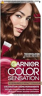 Garnier Color Sensation Coloration - Châtain Clair Cannelle 5.35 - Coloration Crème Permanente - Tous Types de Cheveux - Couleur jusqu'à 10 Semaines & Couvre les Cheveux Blancs 100%