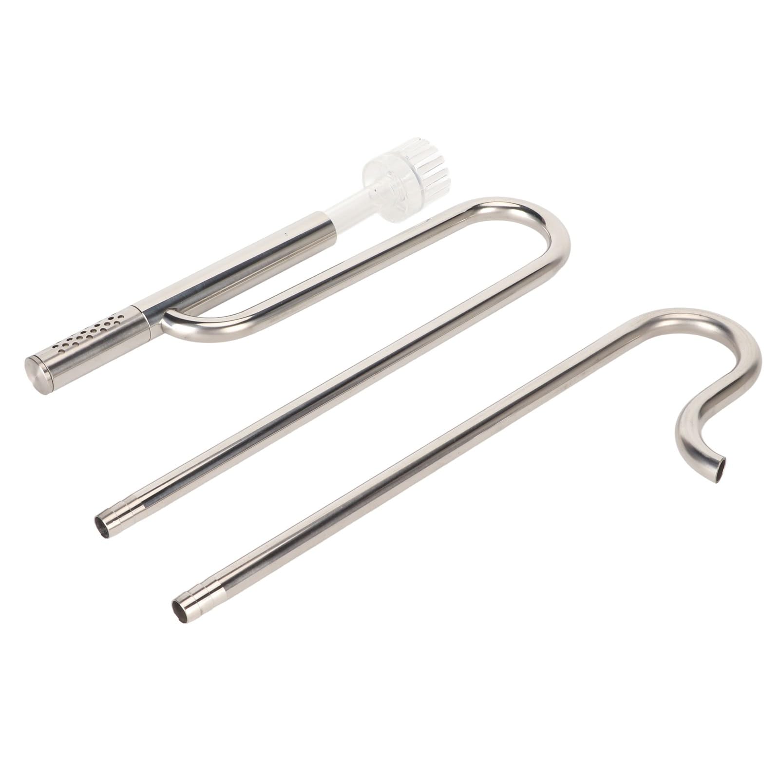 Inflow Outflow Pipe Set, 304 Stainless Steel Skimmer Rust Proof Acrylic Holder Lily Pipe Easy Assembly for Fish Tank Filter