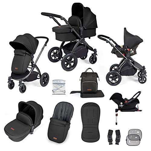 Ickle Bubba Stomp Luxe All-in-One Travel System with Isofix Base (Galaxy) - Black/Midnight/Black - Image 4
