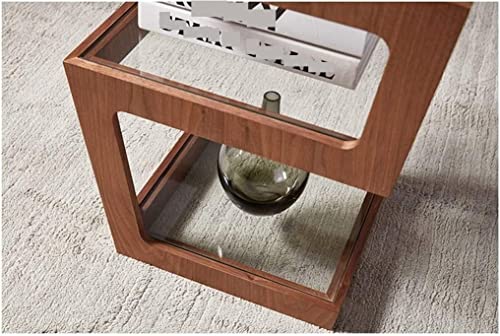 Table basse moderne salon avec support rangement en verre