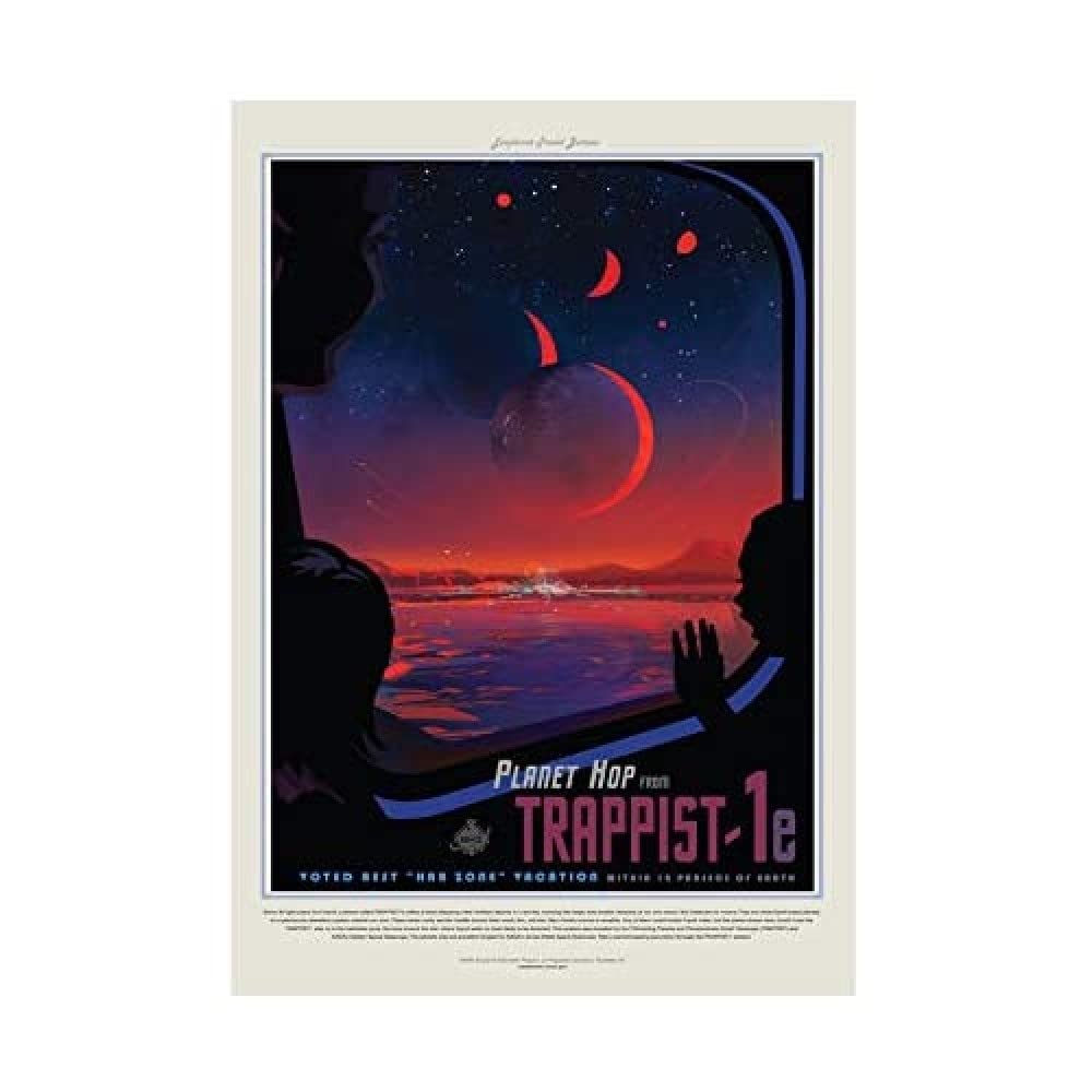 Wee Blue Coo Nasa Space Travel Ad Trappist 1e Planet Hop 12x16 Wall Art Print