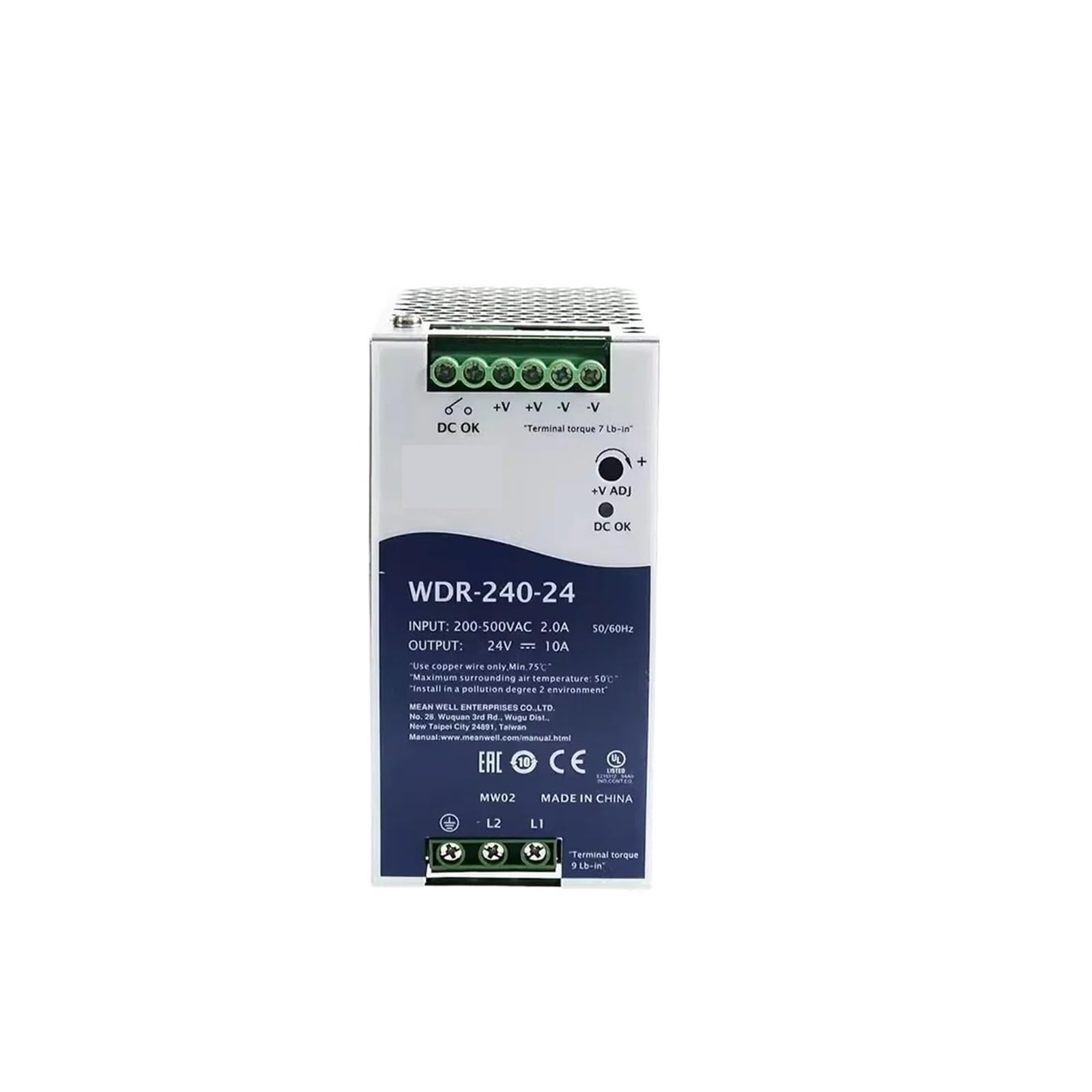 GWRQXWCKA WDR-240 240W Switching Power Supply 220V/380V to 24V 48V WDR-240-24 WDR-240-48(Wdr-240-48v 5a)
