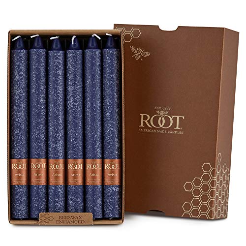 Root Candles Unscented Dinner Candles Premium Beeswax Blend Boxed Candle Set, 9-Inch, Abyss 12-Count