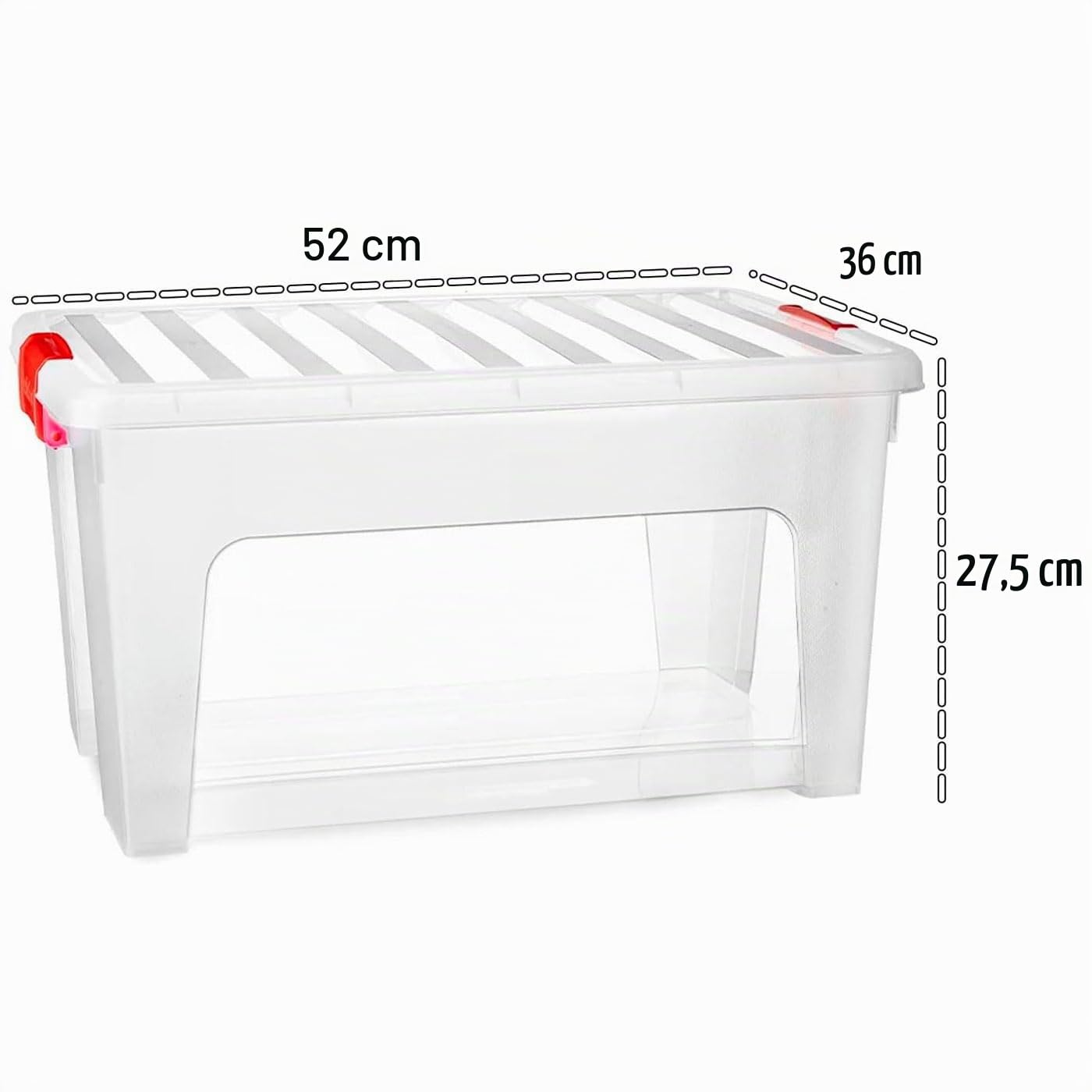 Acan Tradineur - Pack de 4 Cajas de almacenamiento KLIP K3 - Fabricado en plástico - Contenedor para almacenar Libros, ropa, mantas - 36 x 52 x 27,5 cm - 36 Litros