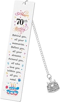 RFTWXHPN 70th Birthday Bookmark - Stainless Steel, 1 Piece, Perfect for Book Lovers