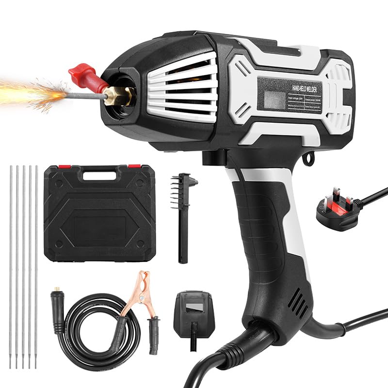 Handschweißgerät, 220V/3000W 200A Elektroden Schweißgerät mit 6 Stromstärkenverstellung, IGBT Inverter ARC Tragbare Schweißmaschine für 2,4-3,2mm Elektroden, Reparaturen Professionelle Schweißprojekte