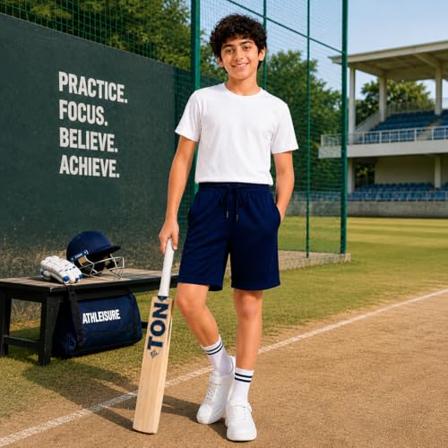 Image of RISH Kids Dri-Fit Sports Shorts for Boys & Girls | Breathable Polyester Activewear Shorts with Elasticated Waist, Drawstring & 2 Side Pockets | Solid Colours | Single and Multi Packs