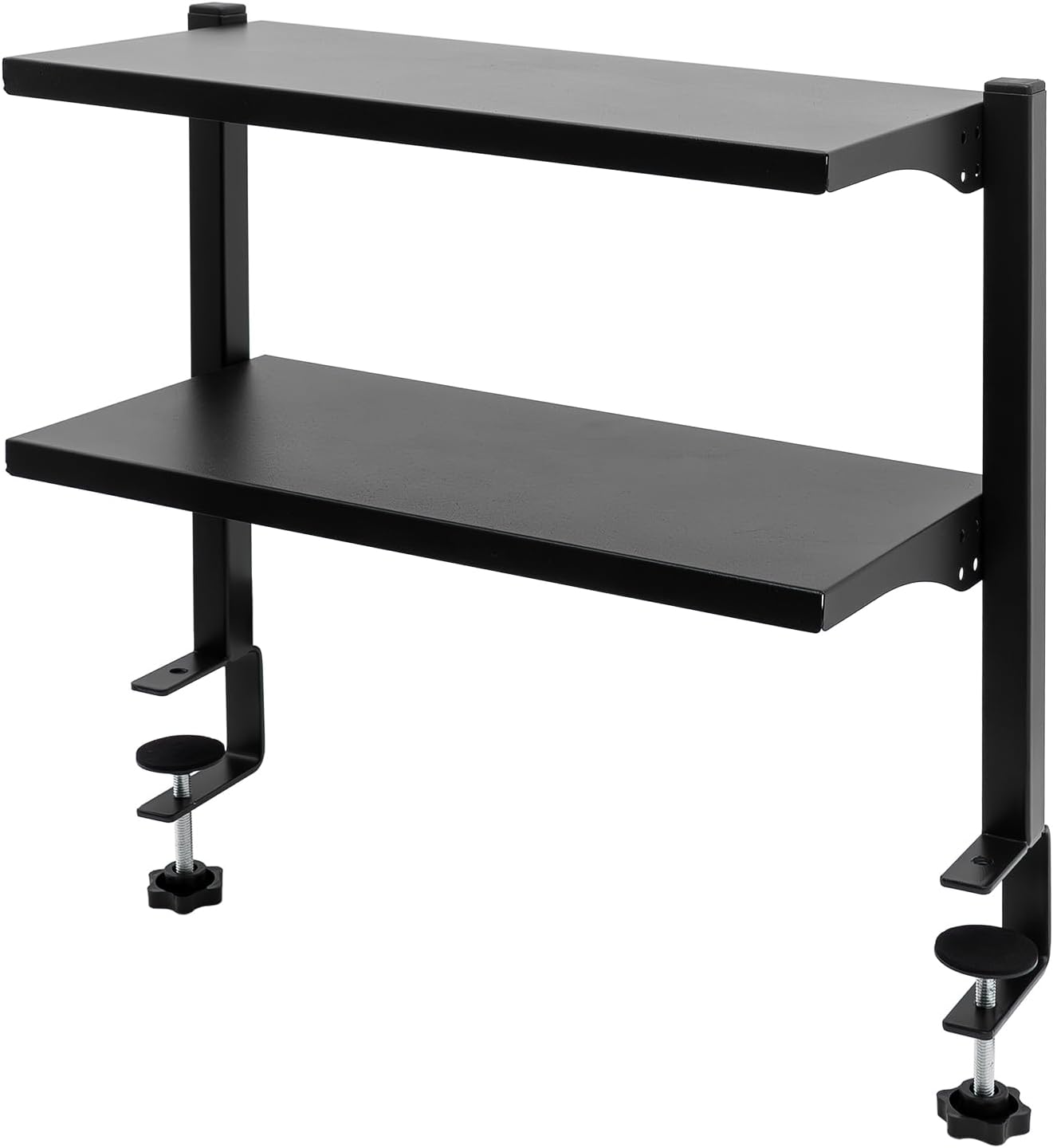 2-Tier Clamp On Desk Shelf,16 inch Adjustable Above or Under Table Storage Shelves,Desktop Organizer