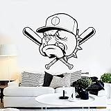 QIANGTOU Baseball Wandtattoo Vinyl Baseball Wandaufkleber Baseball Aufkleber für Kinderzimmer Home Schlafzimmer Dekoration Abnehmbare Poster 94x73cm