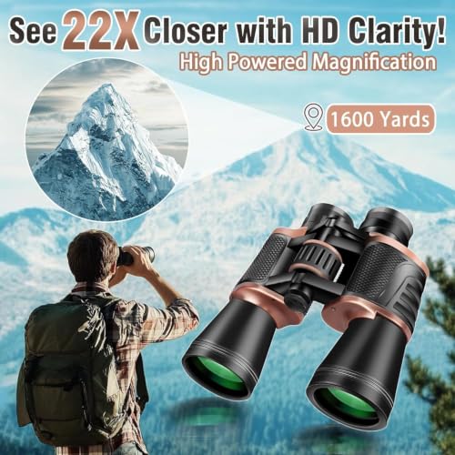 Image of Tobo 22x50 HD Binoculars for Adults & Kids, Waterproof Compact Binoculars for Bird Watching, Hiking, Camping, Concerts, Travel & Sports - Great Gift TD-1634IM