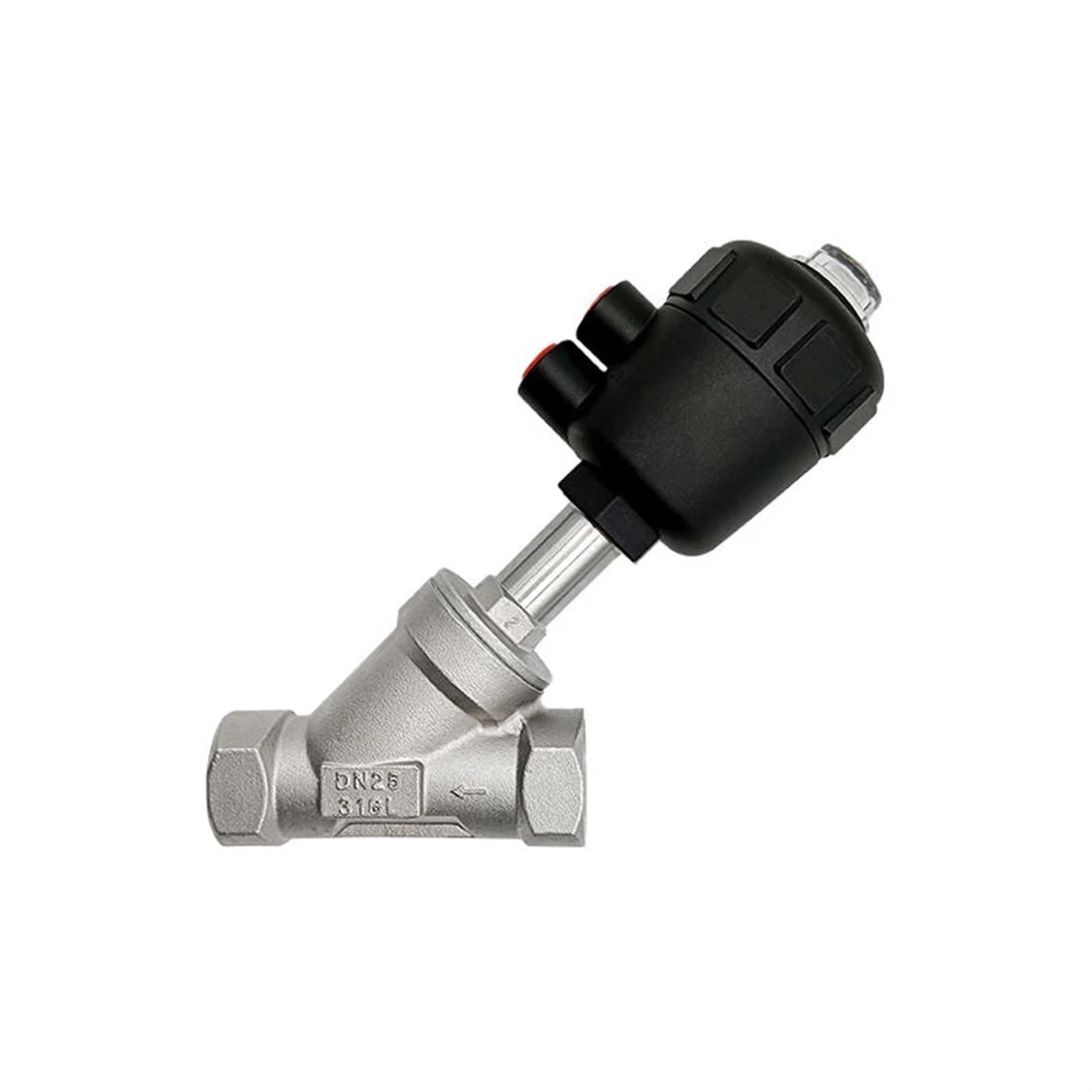 HDPHCRIUN 304 Stainless Steel High Temperature and Corrosion Steam Pneumatic Valve Y Type Internal Thread Angle(Bs Type Dn20)