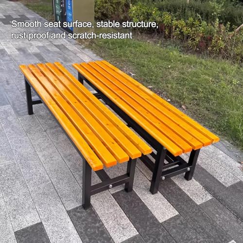 Outdoor Patio Bench Garden Bench Park Seat Chair, Patio Backless 2-Person Seating, Patio Dining Bench Front Porch Benches, for Backyard, Garden, Porch, Patio(Yellow,100cm/39.4in) - Image 6