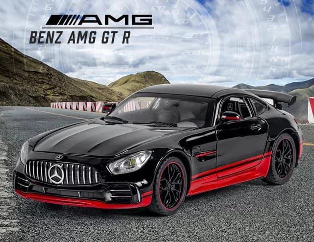 Image of Alokik Enterprise 1:24 Benz AMG GTR Toy Cars Model Car, Zinc Alloy Pull Back Toy car with Sound and Light for Kids Boy Girl Gift【Colors as Per Stock】