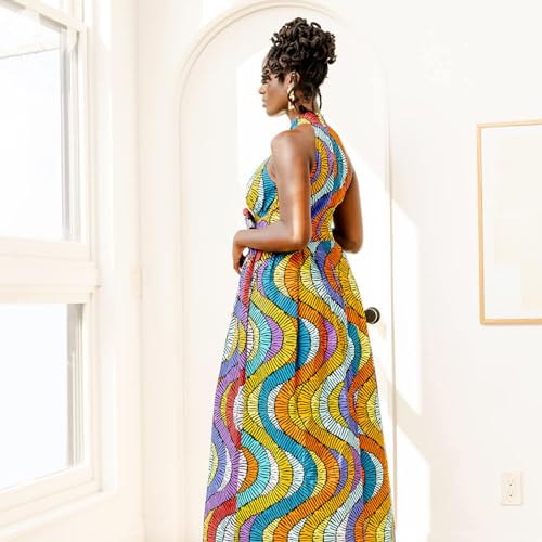 Image of D'IYANU | Ronke African Print Dress for Women - Elegant African Attire - Ankara & Kente Dress in Regular & Plus Sizes