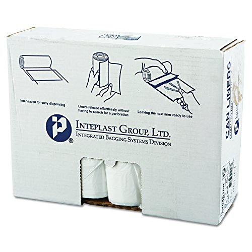 Image of Inteplast Group S404816N 40-45 Gallon Capacity, 48 inch Length x 40 inch Width x 16 Mic Thickness, Natural Color, HDPE Commercial Coreless Institutional Trash Can Liner (Case of 10 Roll, 25 Bags per Roll) | Commercial Can Liners; Made In The USA; Odor And Moisture Barrier; Model IBSS404816N