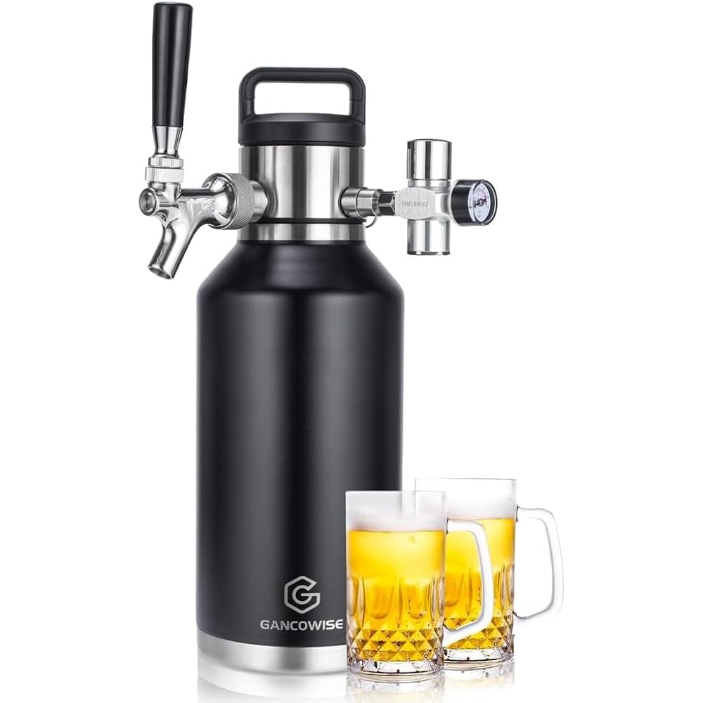 MRbrew 128oz Mini Keg Growler Portable Draft Beer Dispenser System Pressurized Stainless Steel Beer Growler Tap System Home Mini Kegerator, With Professional Beer Tap And CO2 Regulator To Keep Fresh - View #7