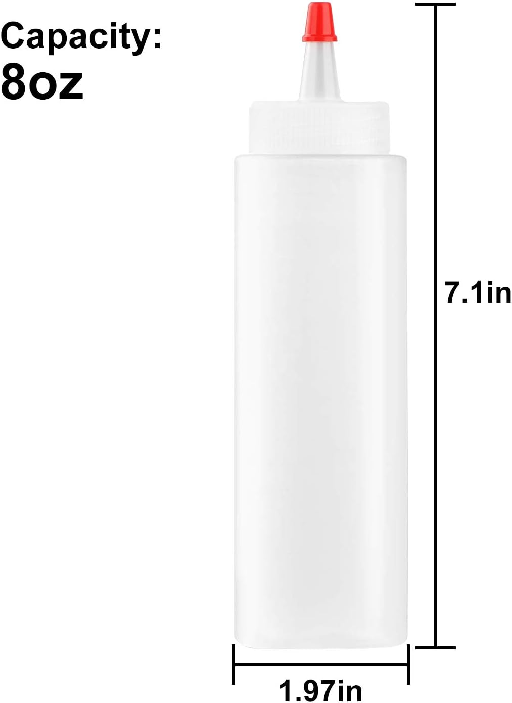 Squeeze Bottle,Woaiwo-q Plastic Squeeze Condiment Bottles with Red Tip Caps (14PACK.8oz)