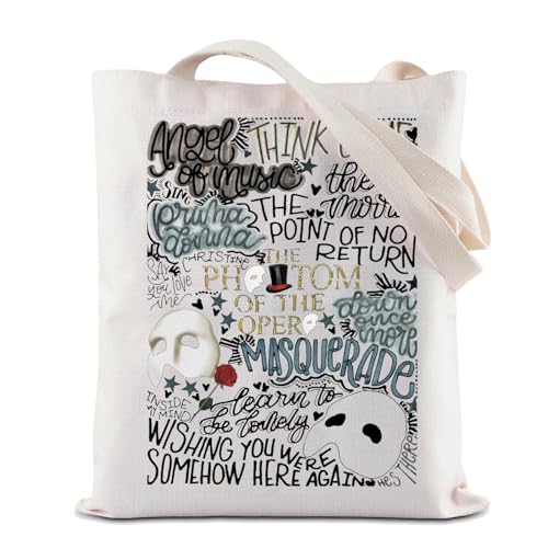 ZJXHPO Opera Musical Tote Bag Musical Reusable Grocery Shopping Bag Musical Theatre Gift (Opera Tote