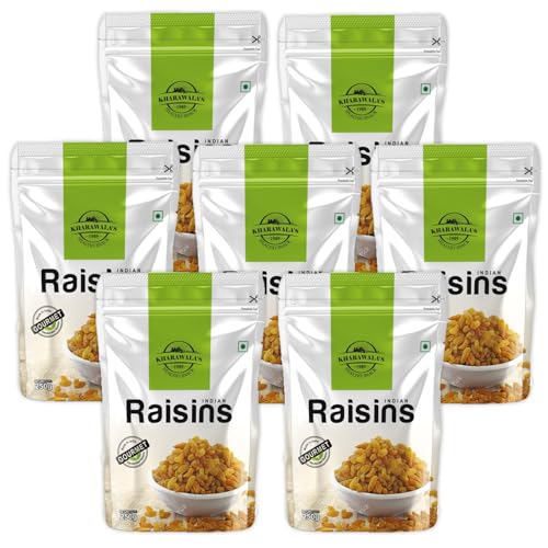 Image of KHARAWALA'S Premium Dried Indian Raisins - Pack of 7 (250gm Each) | Dry Fruits- Indian Kishmish | Rich In Nutiritons