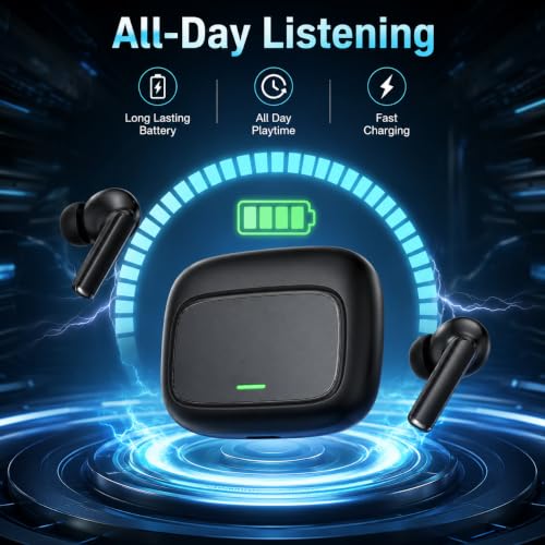 Image of AirBeat J9 True Wireless Earbuds Bluetooth 5.4, 40H Playtime, Deep Bass Sound, ENC Calling Mic, Touch Control, Type-C Fast Charging, Low Latency Gaming Earbuds for Android & iPhone