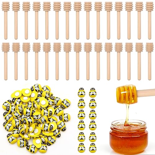 Scettar Miele Bastoncini Legno,30 Pezzi Spargimiele in Legno con 30