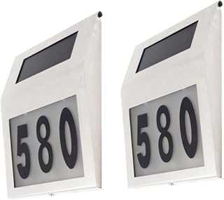 DOITOOL House Number Solar Powered 2pcs Solar Number Lights for House lighted address numbers for house Lighted Solar