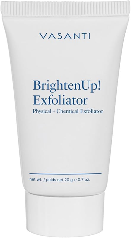 BrightenUp! Exfoliator (20g) | Physical + Chemical Facial Exfoliator Scrub with Instant Results for Soft, Smooth and Radiant Skin | Enriched with Papaya, Microcrystals and Aloe | 99% Natural