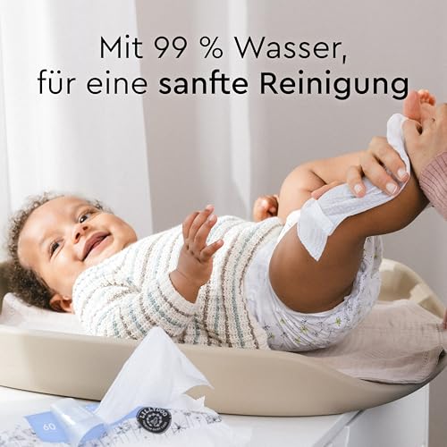 LILLYDOO Baby Feuchttücher mit 99% Wasser, 150 Stück (10 x 15), 100% plastikfreies Tuch, ohne Parfüme & mild wie Watte und Wasser 4