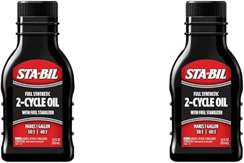 STA-BIL Aceite sintético completo de 2 ciclos, con estabilizador de combustible para hasta 12 meses de protección, mezcla múltiple de 5 galones,