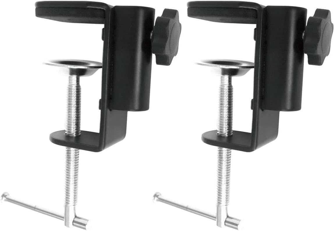 XINMEDesk lamp Clamp: 2PACK 1/2 Enlarge Hole Replacement C Clamp Desk Light,Magnifying Glass w/ Light,Table Mic Stand,Mic Arm Desk Mount, Phone Holder,for Office Work Task (M Black) (C CLAMP SMALL)